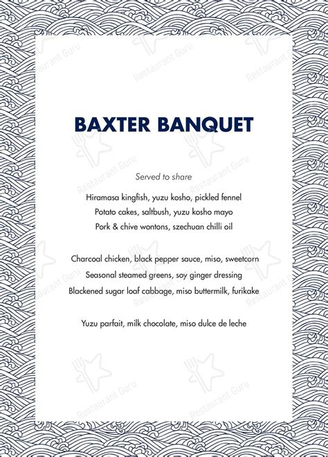 Menu at Captain Baxter pub & bar, Saint Kilda, 10/10-18 Jacka Blvd