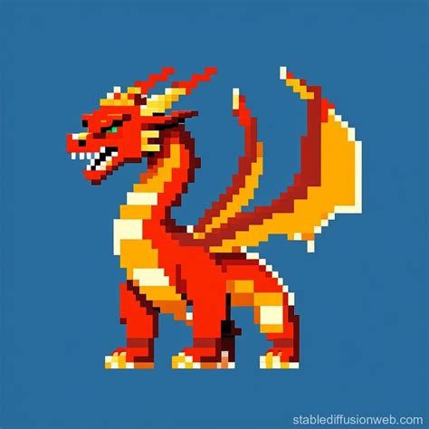 Pixelated Dragon Art | Stable Diffusion Online