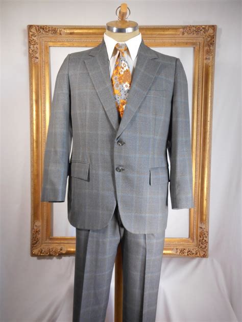 Vintage 1970's Botany 500 Grey Plaid Suit Size 39 Short - Etsy