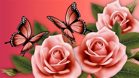 Butterfly And Rose Wallpapers - Wallpaper Cave