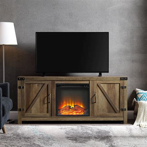 Walker Edison WE Furniture 58" Rustic Modern Farmhouse Fireplace TV ...