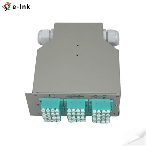 12 Port DIN Rail LC Fiber Patch Panel 2 Cable Entries Distribution