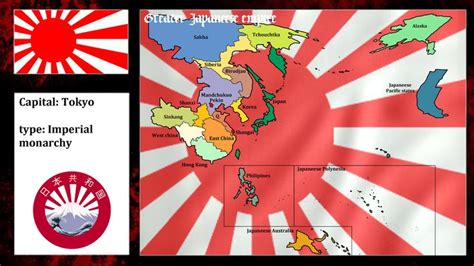 Japanese Empire Flag Map States