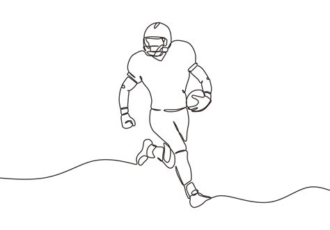 One line drawing of american football soccer player 3409979 Vector Art ...