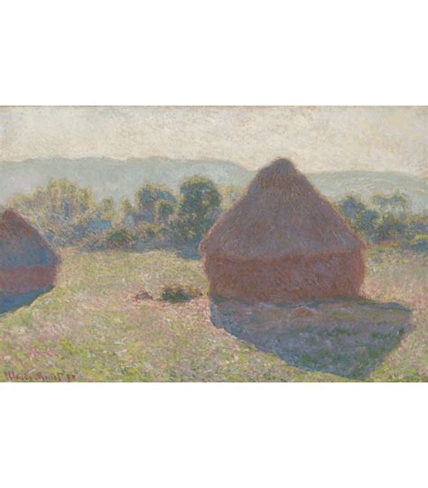 Giclée Print on canvas: Claude-Monet: Haystacks,-midday