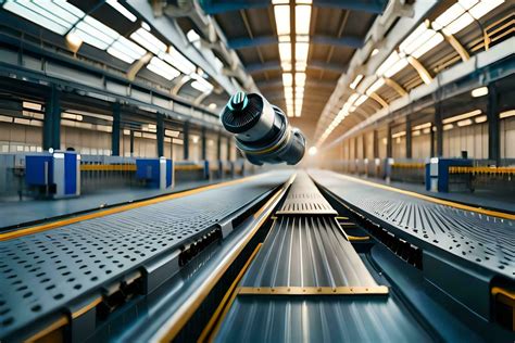 a long conveyor belt in a factory. AI-Generated 32303793 Stock Photo at ...