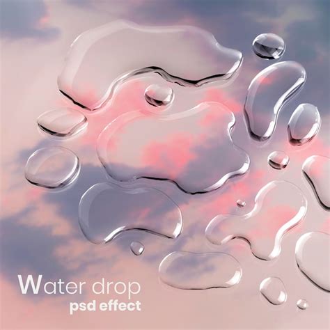 Free PSD | Water drop texture psd effect, photoshop add-on