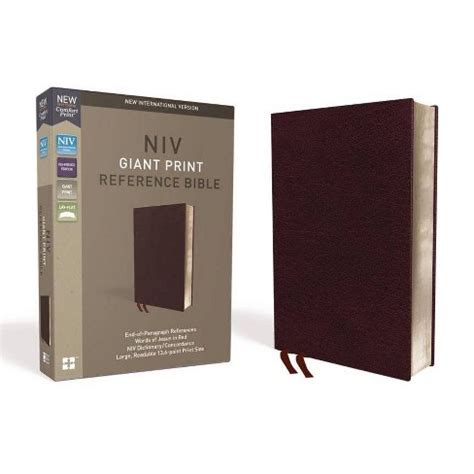 Niv, Reference Bible, Giant Print, Bonded Leather, Burgundy, Red Letter ...