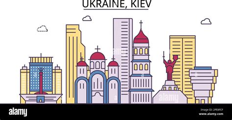 Ukraine, Kiev tourism landmarks, vector city travel illustration Stock Vector Image & Art - Alamy