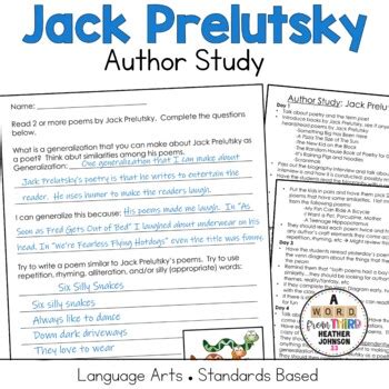 Author Study: Jack Prelutsky: Poetry by Heather Johnson 33 | TpT