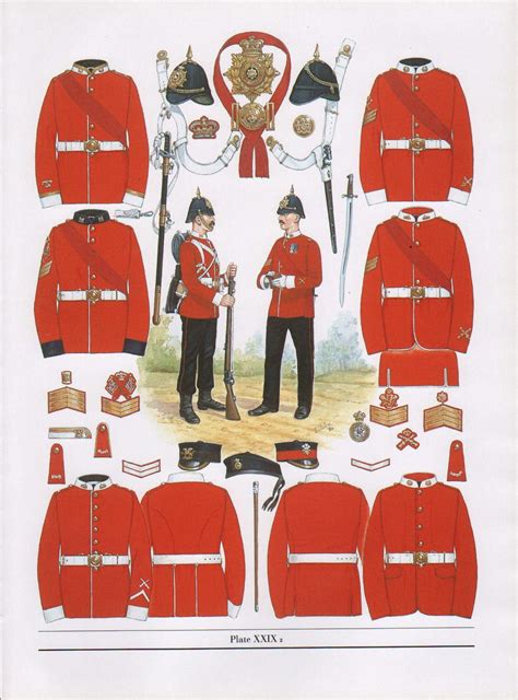 VINTAGE MILITARY BRITISH UNIFORM PRINT ~ 1881 INFANTRY NON-COMMISSIONED OFFICERS in Collectables ...