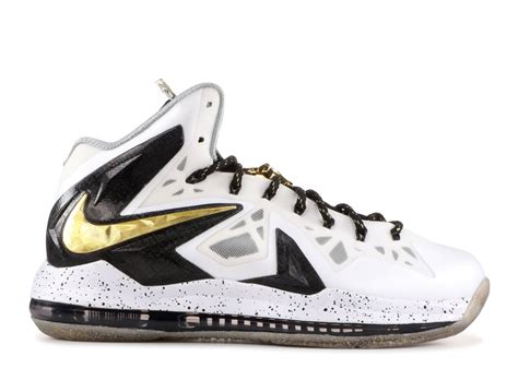 Lebron 10 PS Elite White Black Gold Metallic 579834-100 - Febbuy