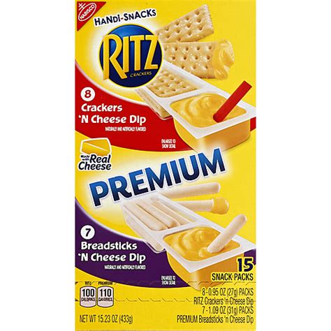 Nabisco Handi-Snacks Ritz Crackers 'N Cheese Dip / Premium Breadsticks ...