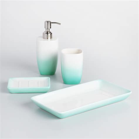 Aqua Ombre Ceramic Bath Accessories Collection | Everything Turquoise