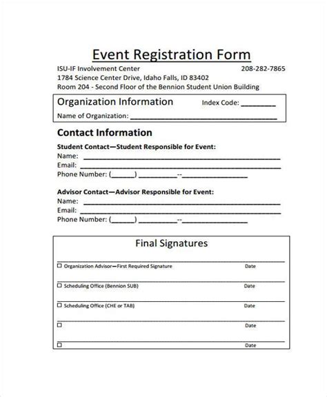 FREE 7+ Event Registration Formsn & Samples in PDF