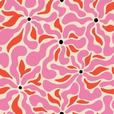 Retro Pink Orange Fabric, Wallpaper and Home Decor | Spoonflower