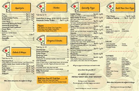 Talk Of The Town Pizzeria | Fasprint Menus