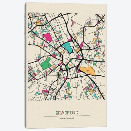 Oldham, England Map Canvas Artwork by Ayse Deniz Akerman | iCanvas