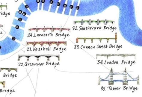 An Illustrated Map Of Bridges On The Thames | Londonist