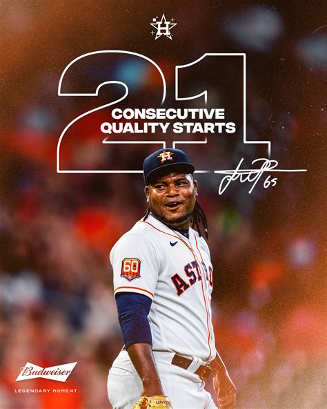 Houston Astros on Twitter: "Framchise record 21 consecutive quality ...