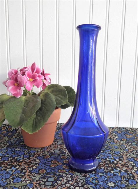 Cobalt Blue Glass Vase 1940s Art Deco Paneled Bud Vase Vintage Art Gla – Antiques And Teacups