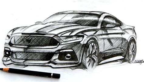 ford mustang pencil sketch | Car design sketch, Car drawings, Drawings