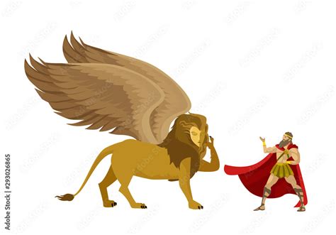 oedipus and the sphinx riddle greek mythology tale Stock Vector | Adobe ...