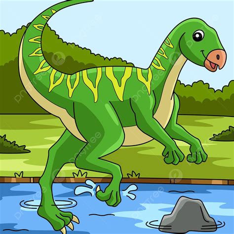 Qantassaurus Dinosaur Colored Cartoon Illustration Qantassaurus Art Prehistoric Vector ...