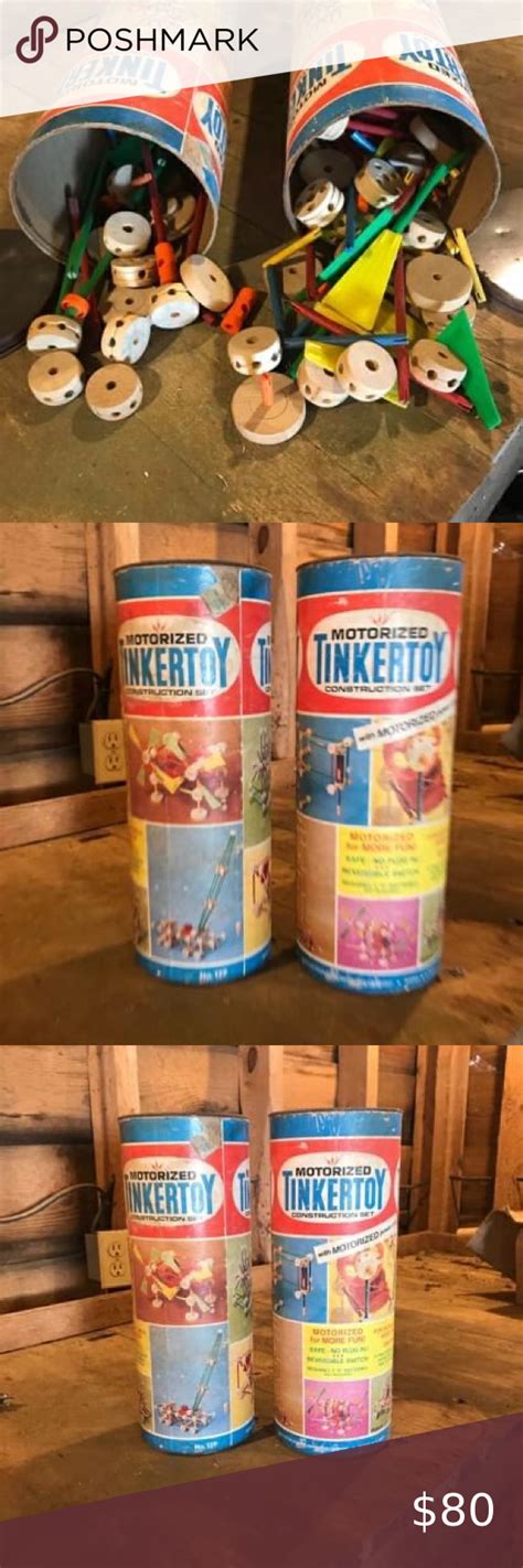 TINKER TOY vintage construction kit- two canisters | Tinker toys, Throw ...