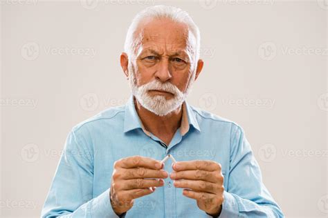 Senior man is decided to quit smoking 23924548 Stock Photo at Vecteezy