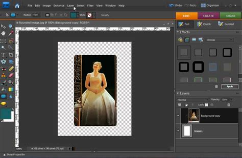 Photoshop Elements - Rounded Corner Image - YouTube