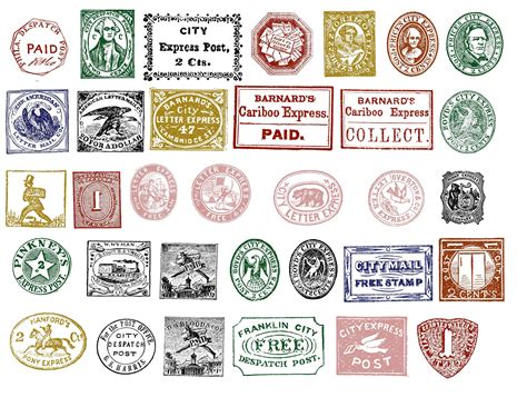 Stamps 5 Pages Printable Vintage Ephemera Instant - Etsy UK