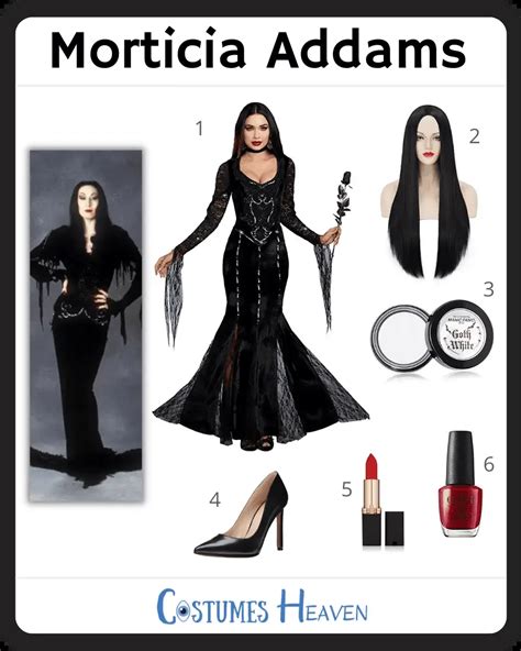 Morticia Addams Costume For Cosplay & Halloween 2024