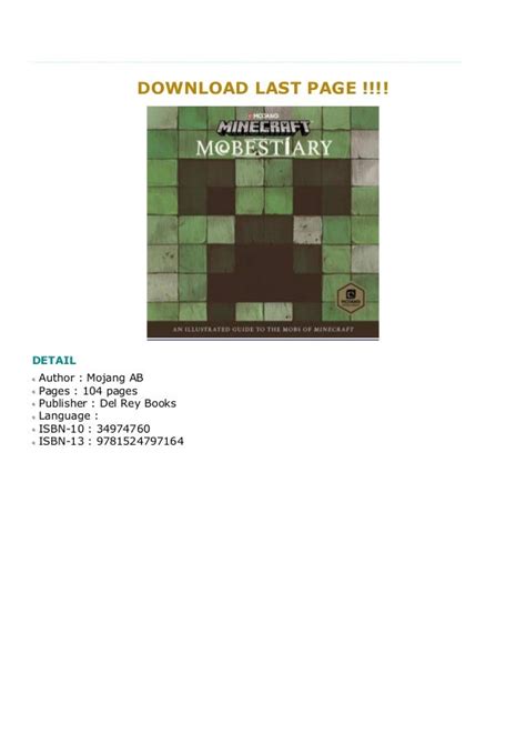 Minecraft: Mobestiary [FREE]