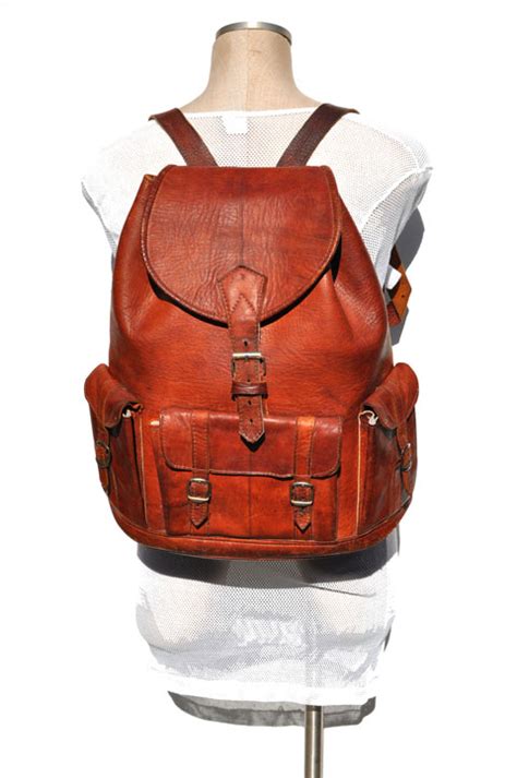 goodbye heart vintage: Vintage Leather Backpack. Vintage Leather Rucksack.