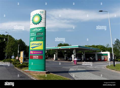 A BP petrol station displaying high petrol prices in the United Kingdom ...