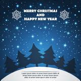 Christmas Greeting Card In Blue With Trees Stock Vector - Image: 51803498