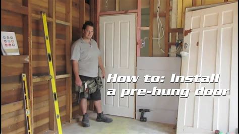 How to Install a pre-hung door - YouTube