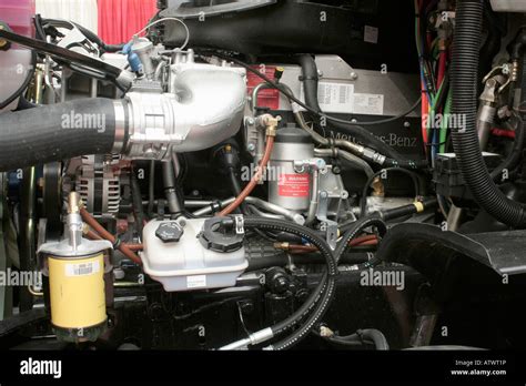 Mercedes Benz diesel engine in a new american truck Stock Photo - Alamy