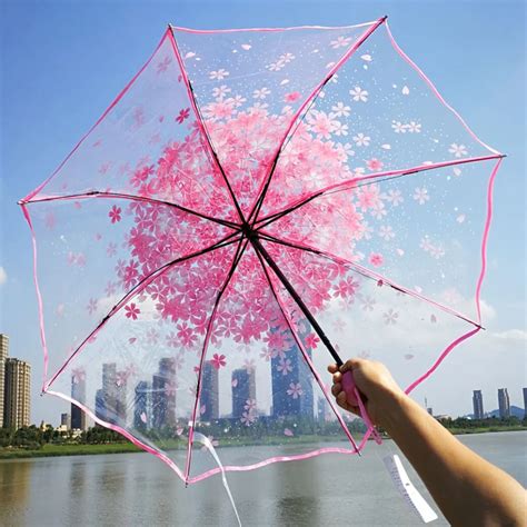 Apollo Cherry Blossom Flower Transparent Umbrella - KawaiiMerch.com