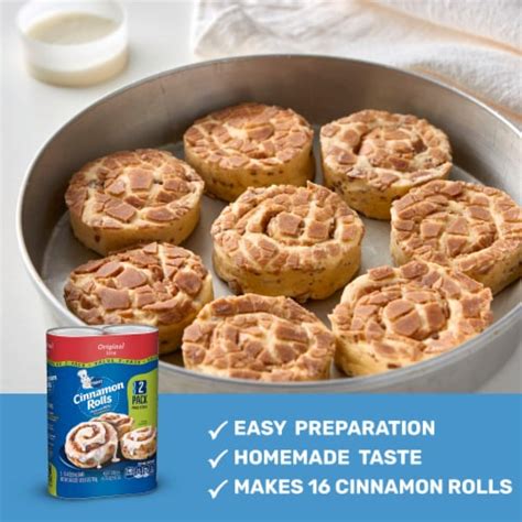 Pillsbury Cinnamon Rolls Refrigerated Pastry Dough with Original Icing ...