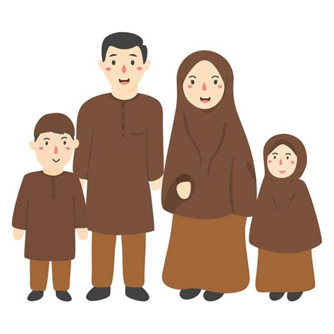 cartoon muslim happy family 4315271 Vector Art at Vecteezy