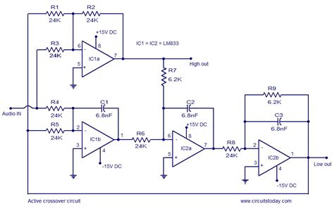 Active Crossover Circuit-Schematic-Design and Diagram