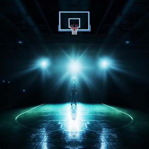 Premium AI Image | A dark basketball court