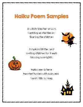 Halloween Haiku by Silk Productions | Teachers Pay Teachers