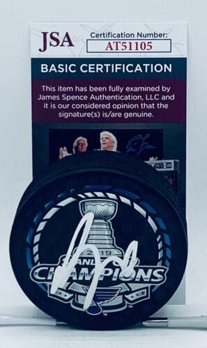 Brayden Schenn signed St. Louis Blues 2019 Stanley Cup Champs Puck JSA ...