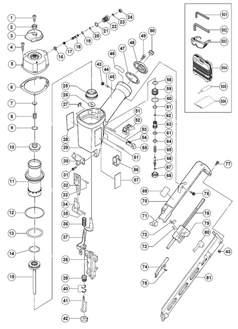 Hitachi NT65MA2 Parts List | Hitachi NT65MA2 Repair Parts | OEM Parts ...