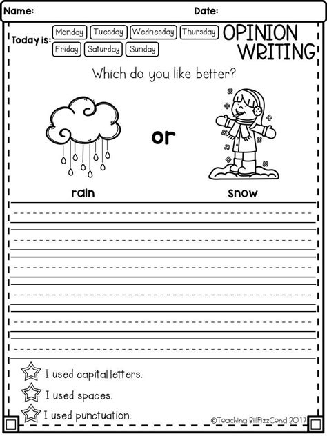 1st Grade Writing Prompt Worksheets - Thekidsworksheet