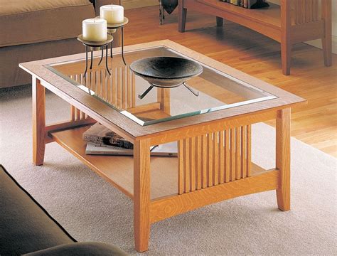 Mission Style Coffee Table With Glass Top - Coffee Table Design Ideas