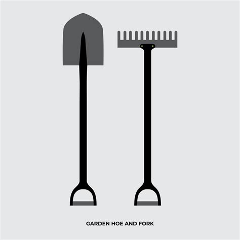 Garden hoe and prong forged garden background vector 11853080 Vector ...